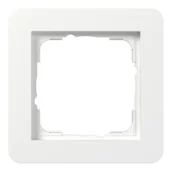 Klawisze i ramki - Gira Ramka pojedyncza E1 - biały połysk - miniaturka - grafika 1