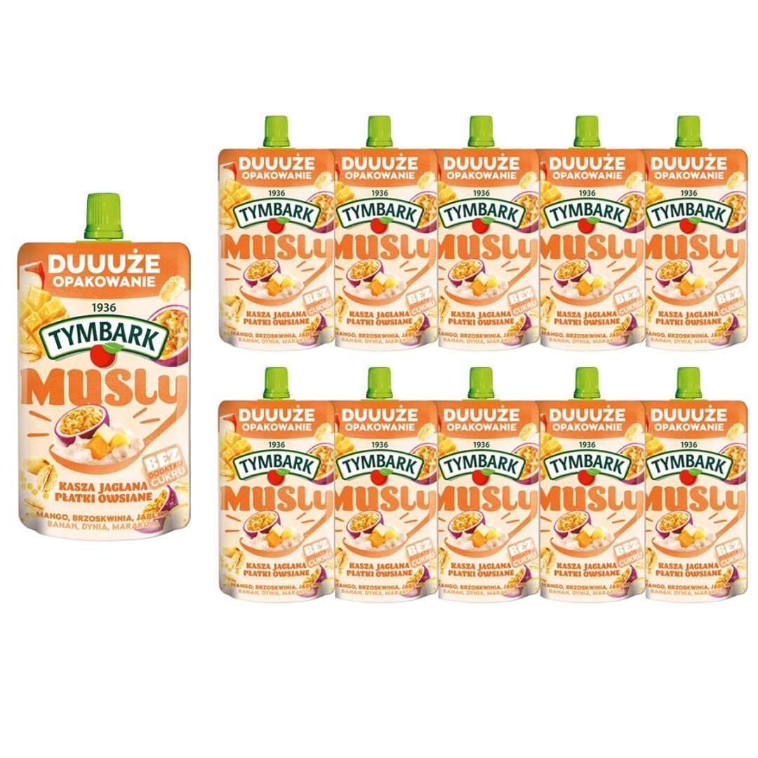 Tymbark Musly Mus kasza mango marakuja 170 g x 10 sztuk