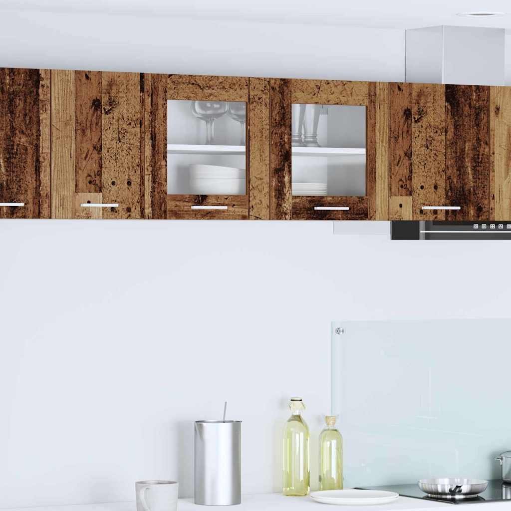 vidaXL vidaXL Szafka wisząca z drzwiami Stare Drewno i Biały 80 x 31 x 40 cm