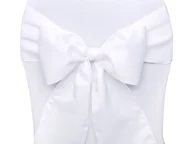 Gadżety dla niej i dla niego - PartyDeco Szarfa na krzesło "Elegant", biała, 10 szt SZR-008 - miniaturka - grafika 1