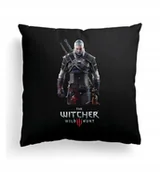 Poduszki dekoracyjne - Foto Poduszka Czarna Wiedźmin Witcher + IMIĘ 3 - miniaturka - grafika 1