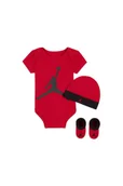 Komplety dla niemowląt - Trzyczęściowy zestaw dla niemowląt Jordan - Czerwony - Nike - miniaturka - grafika 1
