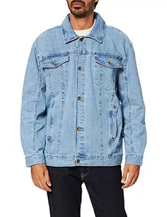 Kurtki męskie - Southpole Męska kurtka Script Denim Jacket, haftowana kurtka dżinsowa dla mężczyzn dostępna w 2 kolorach, rozmiary S - XXL, niebieski (mid blue), M - grafika 1