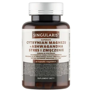 SINGULARIS Superior cytrynian magnezu + ashwagandha, 60kaps. - Witaminy i minerały - miniaturka - grafika 1