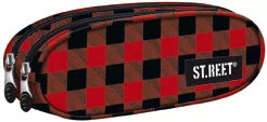 St. Majewski Piórnik saszetka dwukomorowa w kratkę Street Chequered Pattern 8 PU-02 - Piórniki - miniaturka - grafika 1