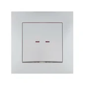 Wyłączniki światła i elektryczne - ELEKTRO - PLAST Włącznik pojedynczy z podświetleniem CARLA srebrny ELEKTRO - PLAST - miniaturka - grafika 1
