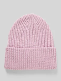 Czapka beanie z prążowanej dzianiny z brzegiem model ‘HEXO’ - Czapki damskie - miniaturka - grafika 1