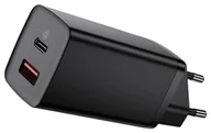 Ładowarki do telefonów - Baseus GaN2 Lite, USB + USB-C, 65W, EU czarna - miniaturka - grafika 1