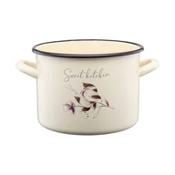 Garnki - Garnek emaliowany wysoki z kalką FLORES 20 cm/4,4 l WZ1 - miniaturka - grafika 1