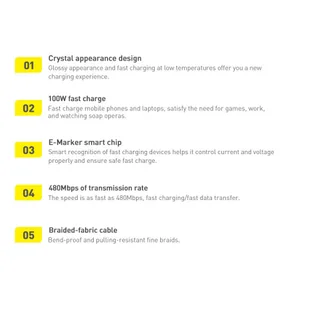 Baseus Crystal Shine Series kabel przewód USB do szybkiego ładowania i transferu danych USB Typ C - USB Typ C 100W 1,2m fioletowy (CAJY000605) - Kable USB - miniaturka - grafika 34