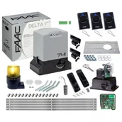 Zestawy do bram - FAAC Zestaw DELTA 3 741 230V do bram przesuwnych do 900 kg + Lampa GUARD + Listwa (5 m) - miniaturka - grafika 1