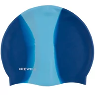 Pływanie - Czepek pływacki silikonowy dla dorosłych Crowell Multi Flame granatowy - miniaturka - grafika 1