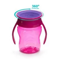 Kubki dla dzieci - WOW WOW CUP 360 różowy przejściowy kubek treningowy 207 ml - miniaturka - grafika 1