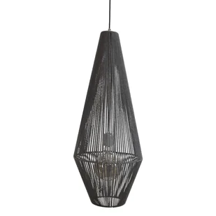 Zwisająca lampa Hagata 5126 Shilo boho do sypialni bawełniana szary - Lampy sufitowe - miniaturka - grafika 1