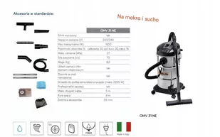 OLEO MAC OMV 31 NE ODKURZACZ PRZEMYSŁOWY UNIWERSALNY WARSZTATOWY NA MOKRO i SUCHO MOC 1600W KLASA PREMIUM 9355001200 EWIMAX-OFICJALNY DYSTRYBUTOR - AUTORYZOWANY DEALER OLEO-MAC - Odkurzacze przemysłowe - miniaturka - grafika 3