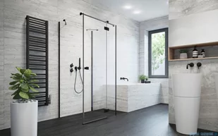 Radaway Essenza Black Kdj+S kabina 90x100x90cm prawa szkło przejrzyste 1384050-01-01/1385022-54-01R/1384050-01-01 - Kabiny prysznicowe - miniaturka - grafika 4
