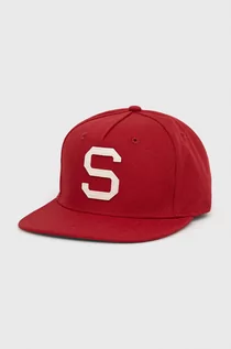 Czapki damskie - Superdry czapka kolor czerwony z aplikacją - grafika 1