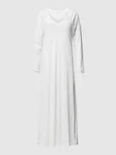 Bielizna nocna - Koszula nocna z prążkowanym dekoltem w serek - miniaturka - grafika 1