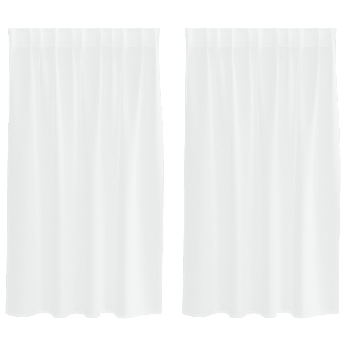 vidaXL Zasłony z zasłonami 2 pcs Biały 140 x 140 cm Poliester