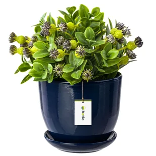 Doniczka ceramiczna 25x20 cm podstawka kobalt niebieski - Donice - miniaturka - grafika 1