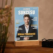 Ramki na zdjęcia - Lampka ramka L z wydrukiem Człowiek Sukcesu na szkle akrylowym i - miniaturka - grafika 1