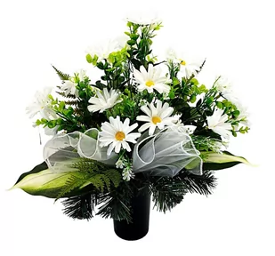 KWIATY NA CMENTARZ STROIK WKŁAD BUKIET DO WAZONU - Sztuczne kwiaty - miniaturka - grafika 1