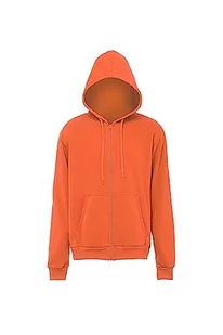 Bondry Męska bluza z kapturem z dzianiny z zamkiem błyskawicznym poliester pomarańczowa rozmiar XL, pomarańczowy, XL - Bluzy męskie - miniaturka - grafika 1