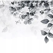 Fototapety - FOTOTAPETA LIŚCIE WISZĄCE CZARNO BIAŁY NA ŚCIANĘ SYPIALNIA SALON 300x210 - miniaturka - grafika 1