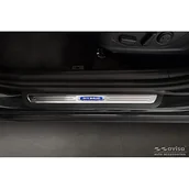 Nakładki progowe - Inox ochraniacze progów drzwi kompatybilne z Kia Sportage V 2021 - "Hybrid" - 2-częściowe - miniaturka - grafika 1