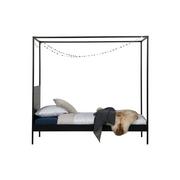 Łóżka - Czarne łóżko z baldachimem WOOOD Dani, 90x200 cm - miniaturka - grafika 1