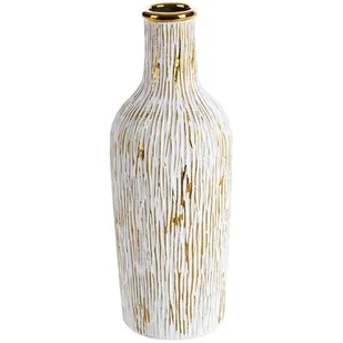 Wazon Ceramiczny Anisa 12X12X33 Biały + Złoty - Wazony i flakony - miniaturka - grafika 1