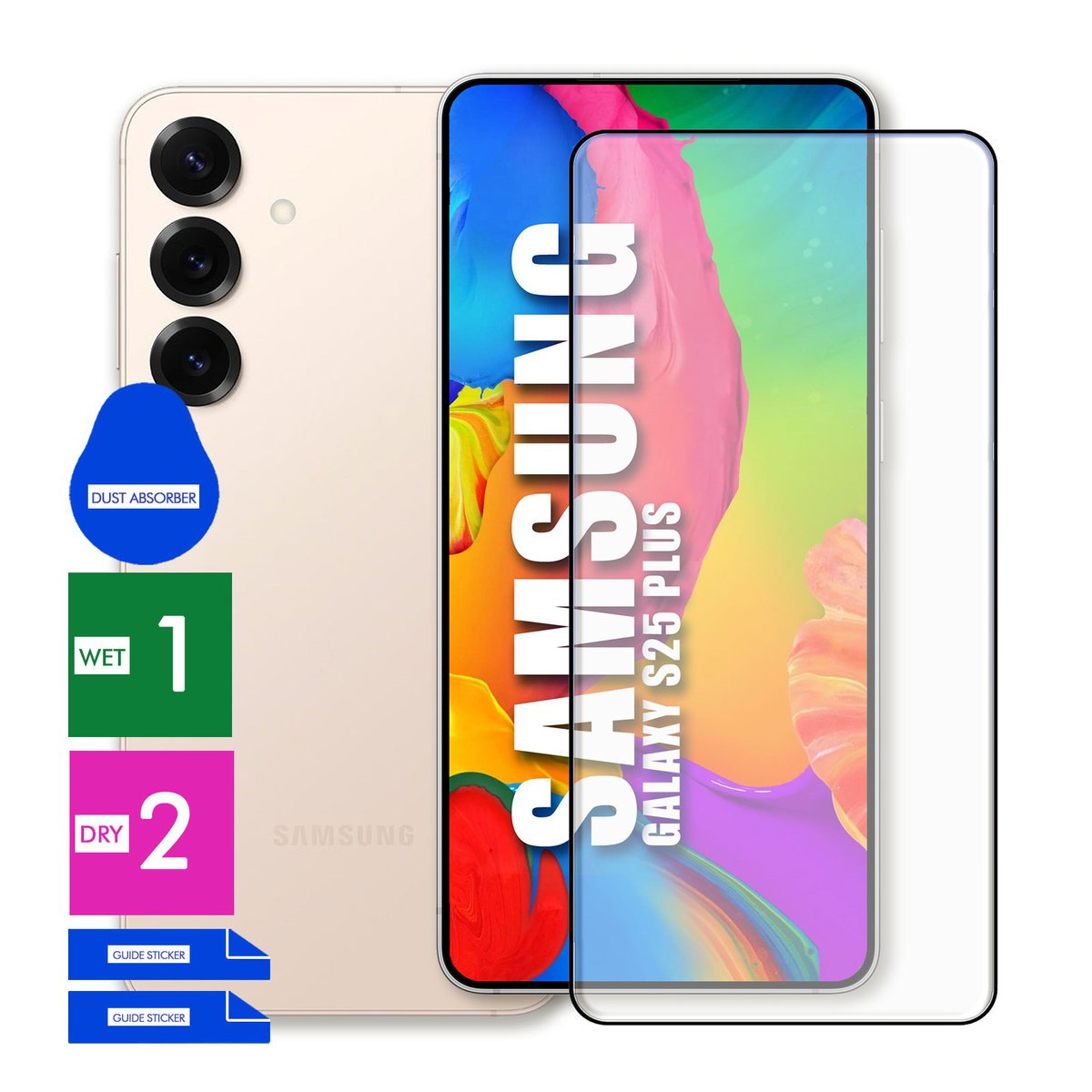 SZKŁO OCHRONNE DO SAMSUNG GALAXY S25 PLUS HARTOWANE 9H PEŁNE CAŁY EKRAN 5D