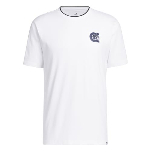 adidas Mężczyźni Summer Prep Graphic Tee, white, XS