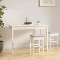 Stoły - Lumarko Stół jadalniany, biały, 110x55x75 cm, lite drewno sosnowe - miniaturka - grafika 1
