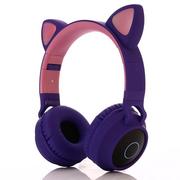 Słuchawki - Dla dzieci z kocimi uszami LED FIOLETOWY - miniaturka - grafika 1