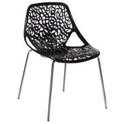 Krzesła - Krzesło ELIOR Lenka, czarne, 57x55x82 cm - miniaturka - grafika 1