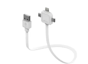 Allocacoc 07. Przewód do ładowania Power USB Cable - kompatybilny z Apple Lightning, Micro USB i Mini USB (9002/UC80CN) - Przedłużacze i rozgałęźniki - miniaturka - grafika 1