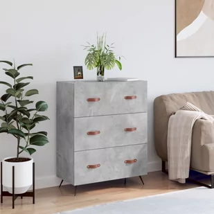 Komoda, szarość betonu, 69,5x34x90 cm, materiał drewnopochodny Lumarko! - Inne meble do salonu - miniaturka - grafika 1