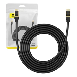 Kabel sieciowy kat. 8 Baseus Ethernet RJ45, 40Gbps, 3m (czarny) - Kable miedziane - miniaturka - grafika 1