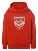 Bluzy dla chłopców - Chłopięca bluza z kapturem nadruk misia w goglach czerwona Tup Tup - miniaturka - grafika 1