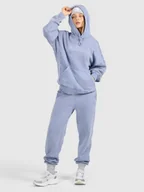 Spodnie sportowe damskie - 4F Spodnie dresowe joggery damskie - niebieskie XL - miniaturka - grafika 1