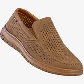 Półbuty męskie - Mokasyny Męskie Eleganckie Buty Półbuty Unisoft Camel 24MN16-8214 Camel 45 - miniaturka - grafika 1