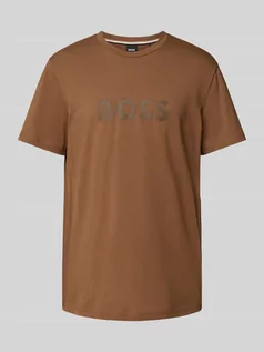 Koszulki męskie - T-shirt z nadrukiem z logo i okrągłym dekoltem - grafika 1