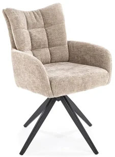 Tapicerowane beżowe krzesło obrotowe - Nafia - Krzesła - miniaturka - grafika 1