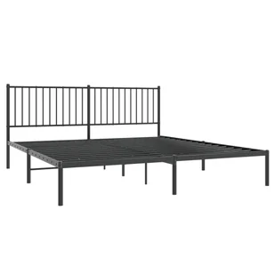 Metalowa rama łóżka z wezgłowiem, czarna, 183x213 cm Lumarko! - Łóżka - miniaturka - grafika 5