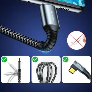 Joyroom kątowy kabel przewód USB Typ C - USB Typ C Power Delivery 100W 5A 1,5m szary (S-1550N12 C-C gray) - Kable USB - miniaturka - grafika 15