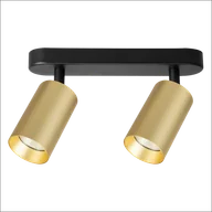Lampy sufitowe - Pipe lampa sufitowa (spot) 2xGU10 czarna/złota ML1161 - miniaturka - grafika 1