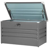 Skrzynie ogrodowe - Beliani Skrzynia ogrodowa metalowa 300 l szara CEBROSA - miniaturka - grafika 1