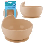 Miseczki i talerzyki dla dzieci - Canpol Babies Silikonowa Miseczka Z Przyssawką Beżowa 330 ml 6m+ - miniaturka - grafika 1