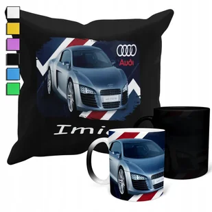 ZESTAW KUBEK MAGICZNY + POSZEWKA Z PODUSZKĄ- PREZENT AUDI SAMOCHODY + IMIĘ - Gadżety dla niej i dla niego - miniaturka - grafika 1